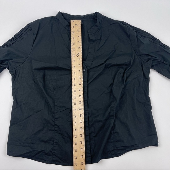 Mossimo Button Up Shirt Womens 18W Black Vneck Mock Neck - Picture 6 of 9